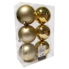 Χριστουγεννιάτικες Μπάλες Χρυσές - Σετ 6 τεμ. (8cm)